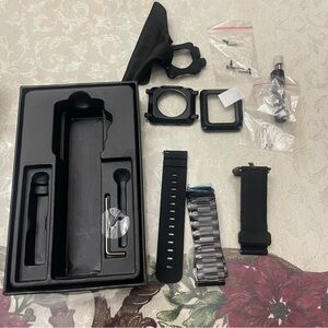 HUALIMEI Metal Case Apple Watch,39mm Band with Cover Tempered Glass
